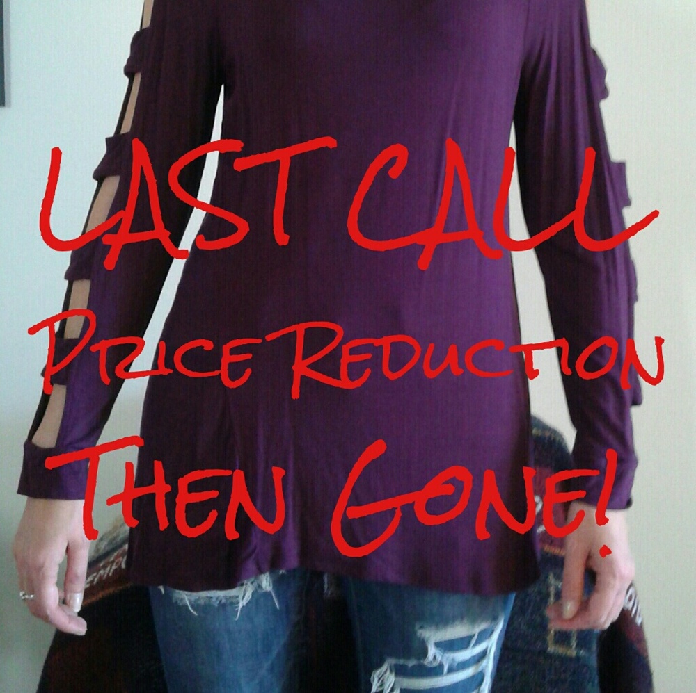 Purple, cut-ou, long-sleeved top